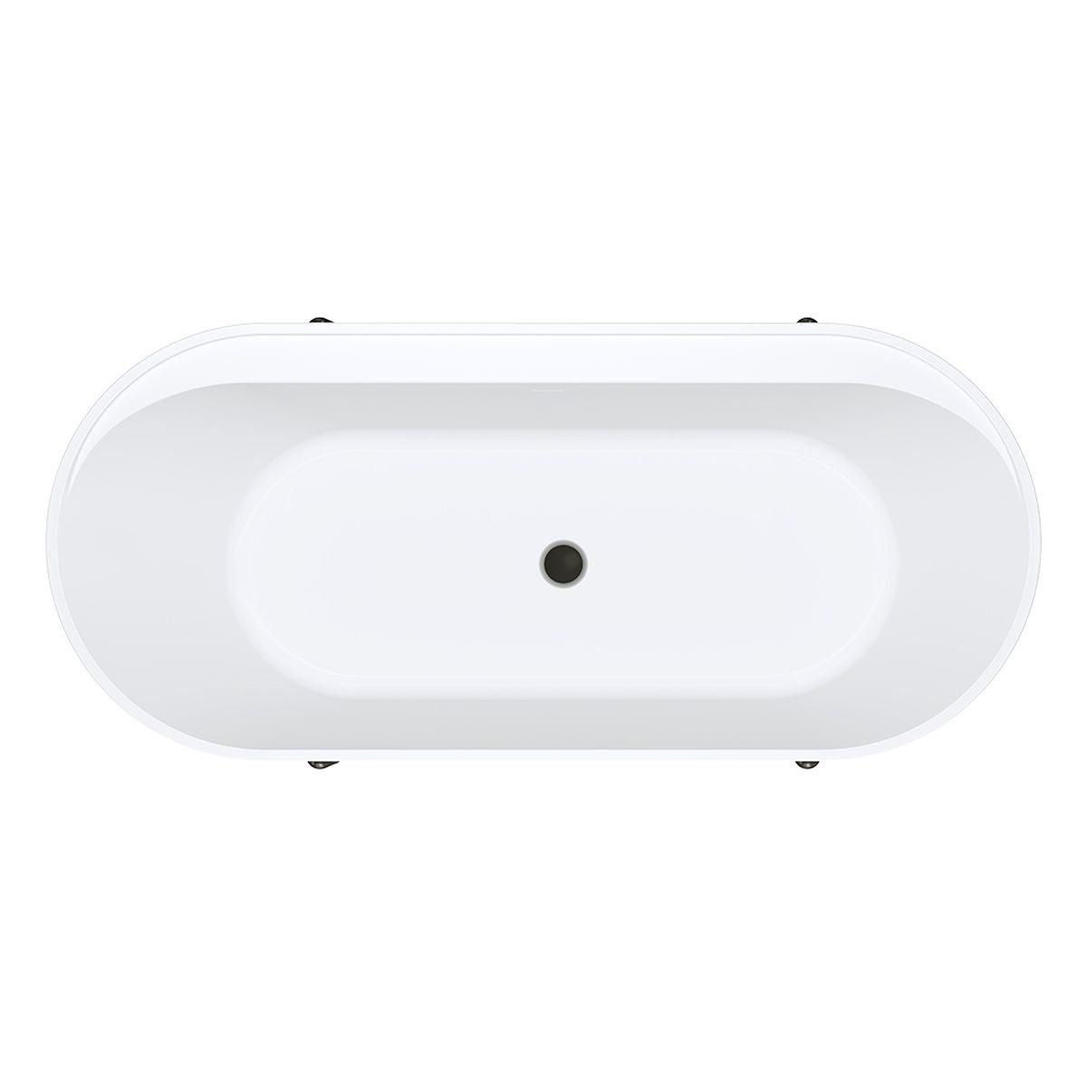Fienza Aluca Freestanding Bath, 1700mm Matte Khaki with Matte Black Legs with Overflow