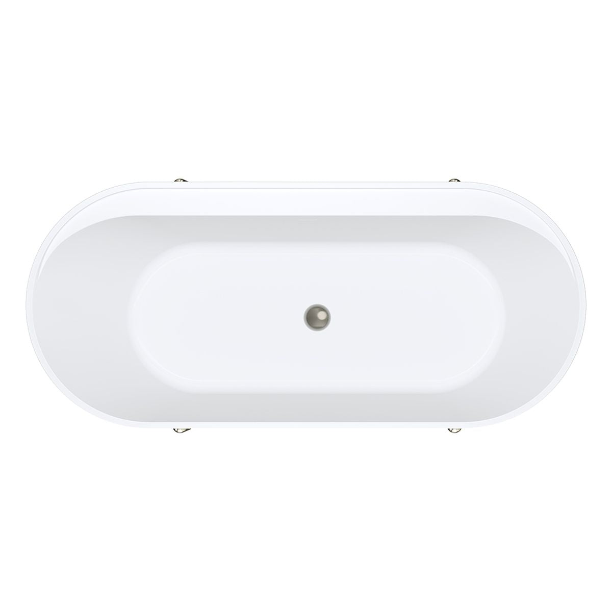 Fienza Aluca Freestanding Bath, 1700mm Matte Khaki with Brushed Nickel Legs with Overflow