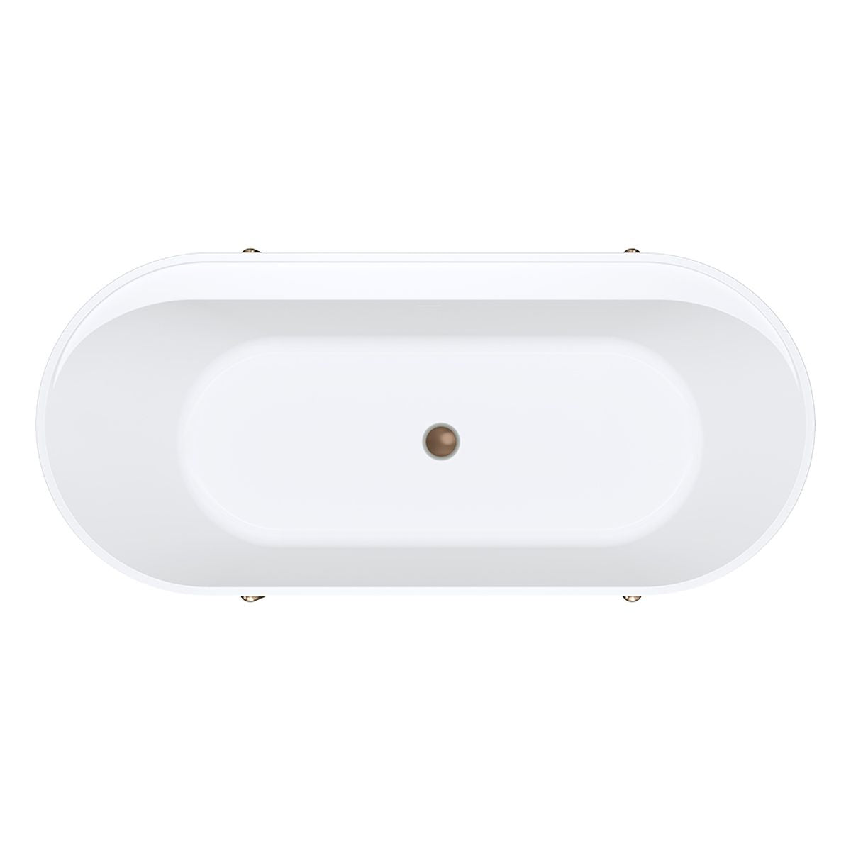 Fienza Aluca Freestanding Bath, 1700mm Matte Rouge with Brushed Copper Legs with Overflow