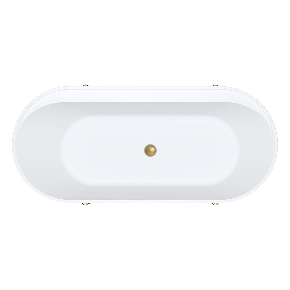 Fienza Aluca Freestanding Bath, 1700mm Matte Rouge with Urban Brass Legs, with Overflow