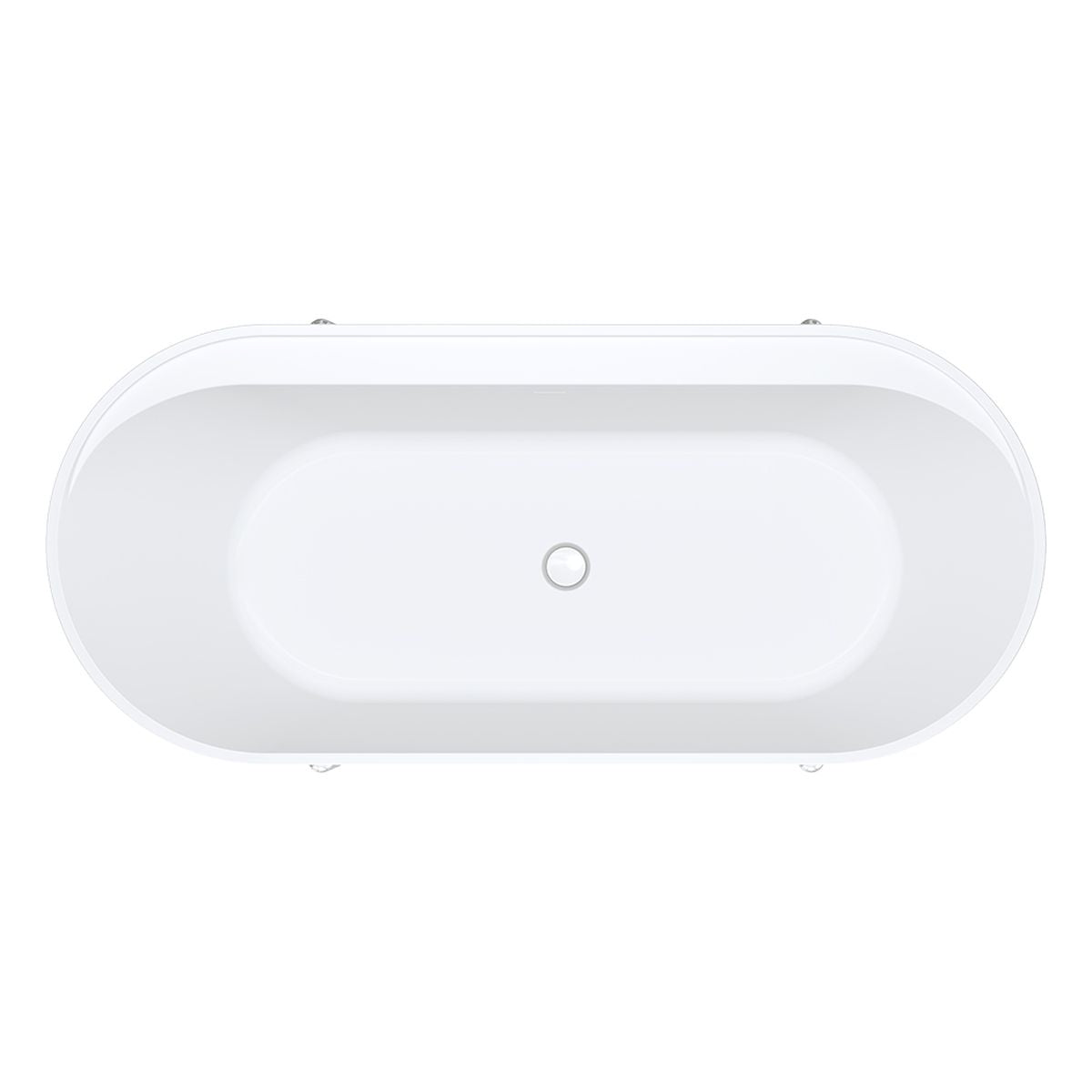 Fienza Aluca Freestanding Bath, 1700mm Matte White with Chrome Legs