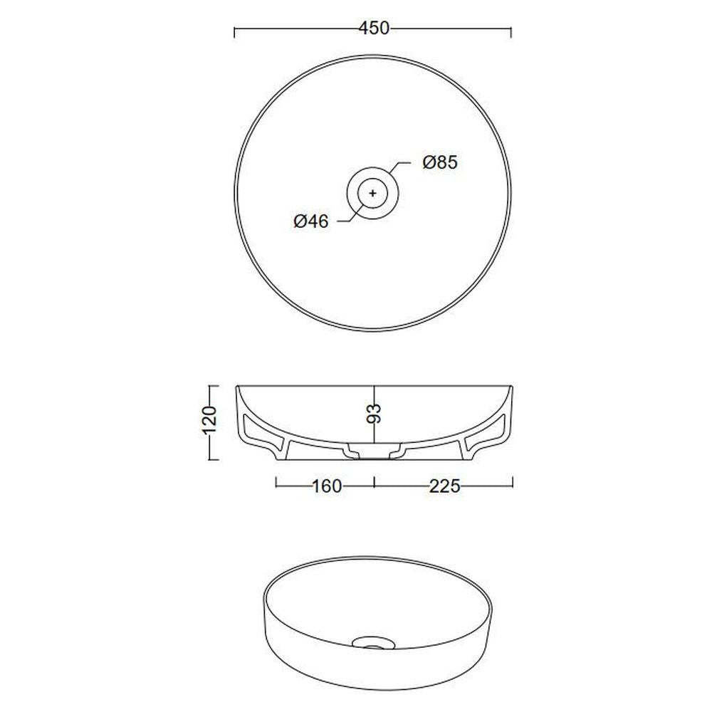 Studio Bagno Form Circle Bench Basin - Matte White