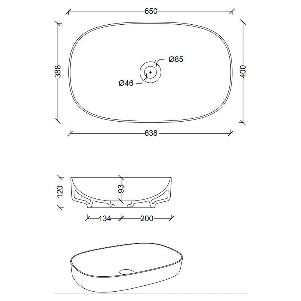 Studio Bagno Form Oval Bench Basin - Gloss White