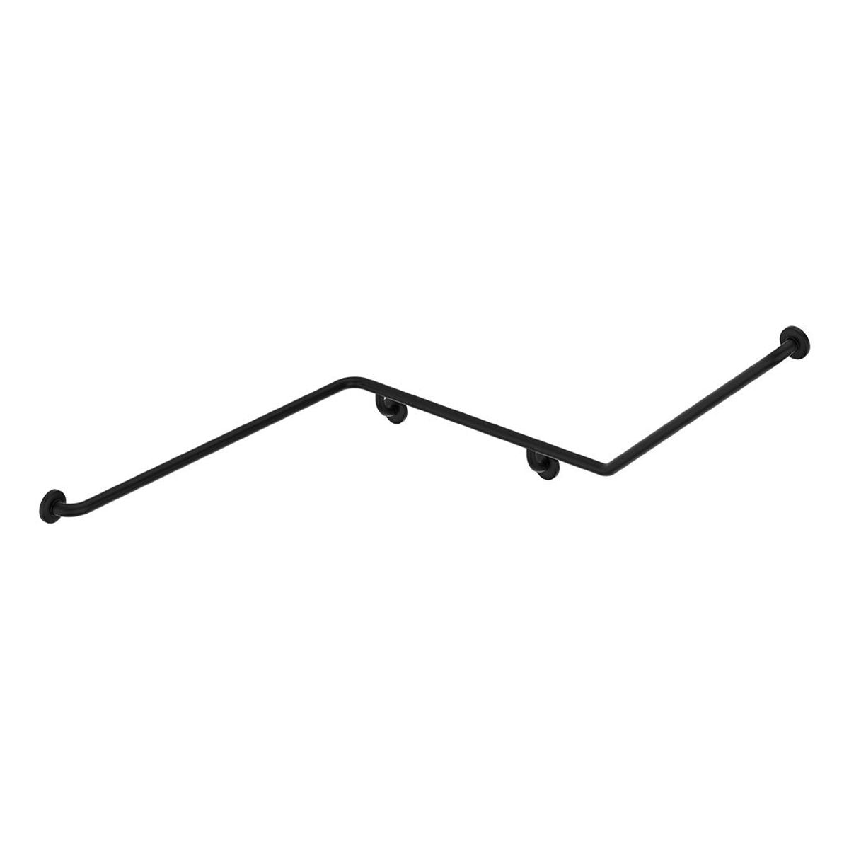 Fienza 140° Accessible Left-Hand Grab Rail, Matte Black
