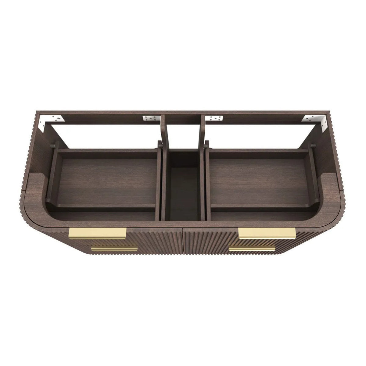 Otti Havana 1200mm Sable Walnut Fluted Wall Hung Fluted Curve Vanity