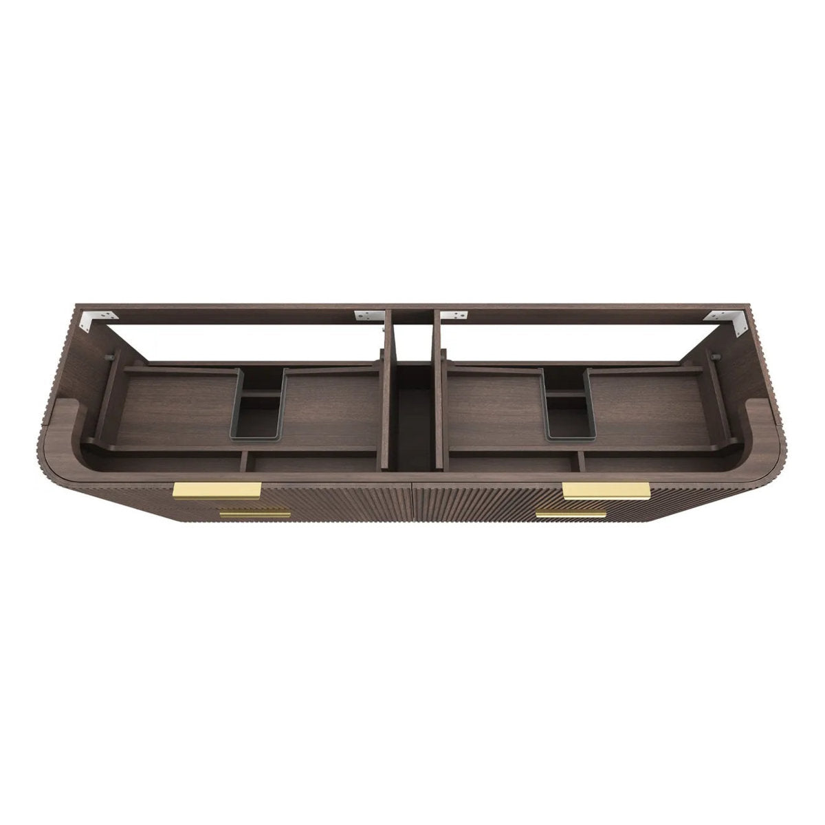 Otti Havana 1800mm Sable Walnut Fluted Wall Hung Fluted Curve Vanity