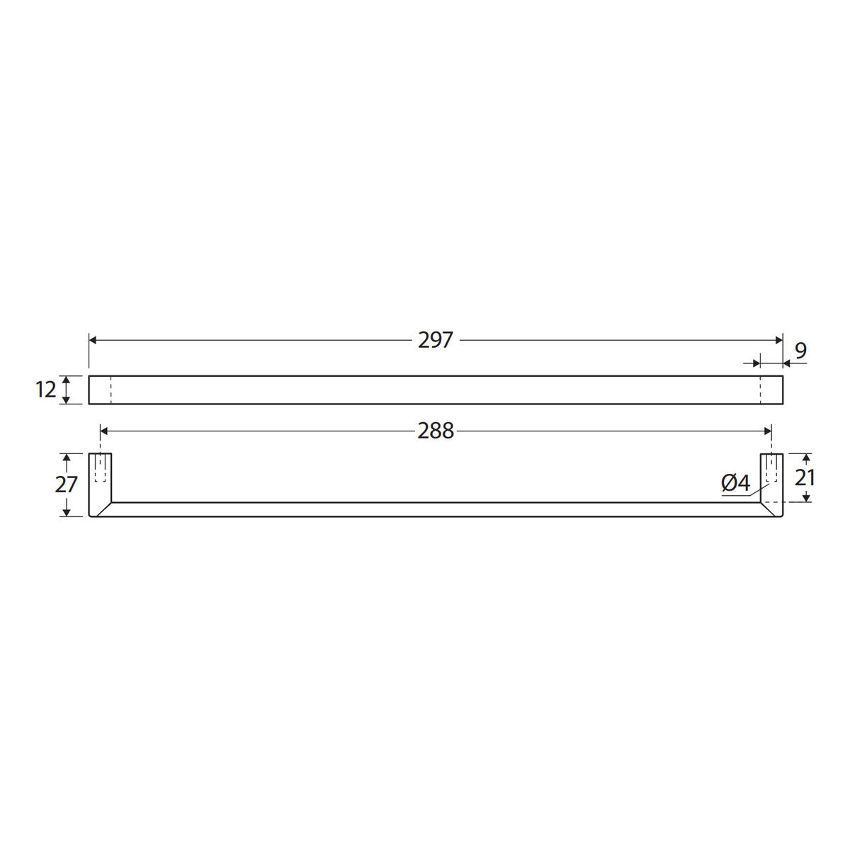Fienza Dallas 288mm Handle, Chrome
