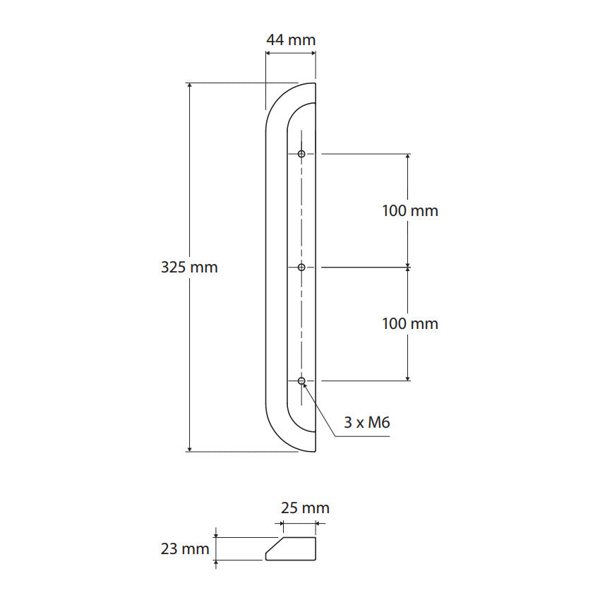 Edge 325mm Concrete Handle, Warm White