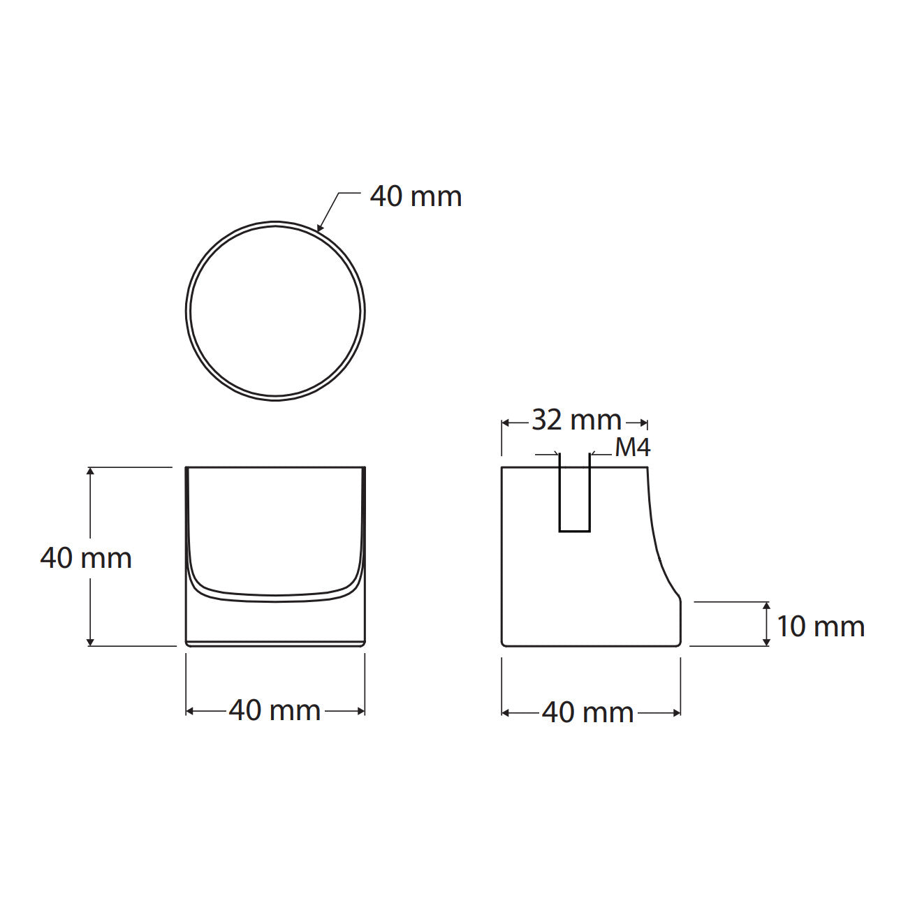 Kaya Concrete Knob Handle, Vanilla