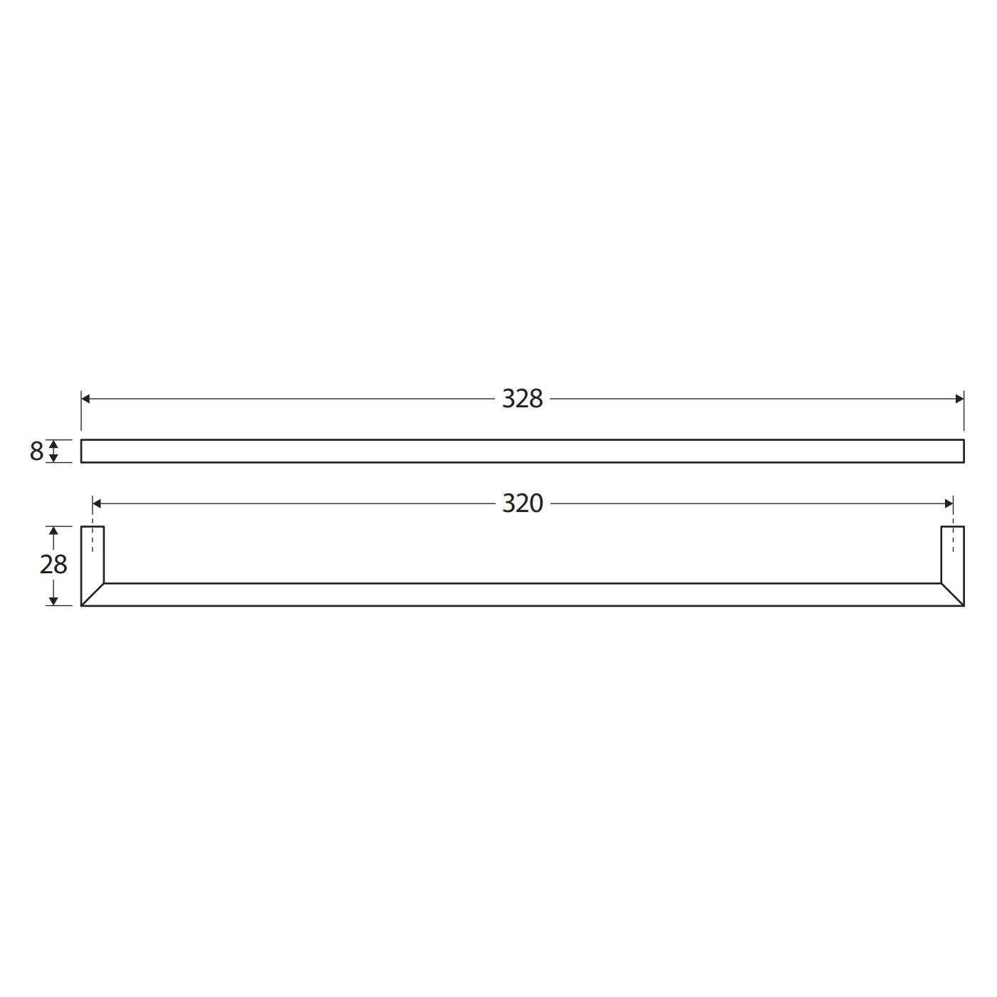 Urbane 320mm Handle, Brushed Nickel