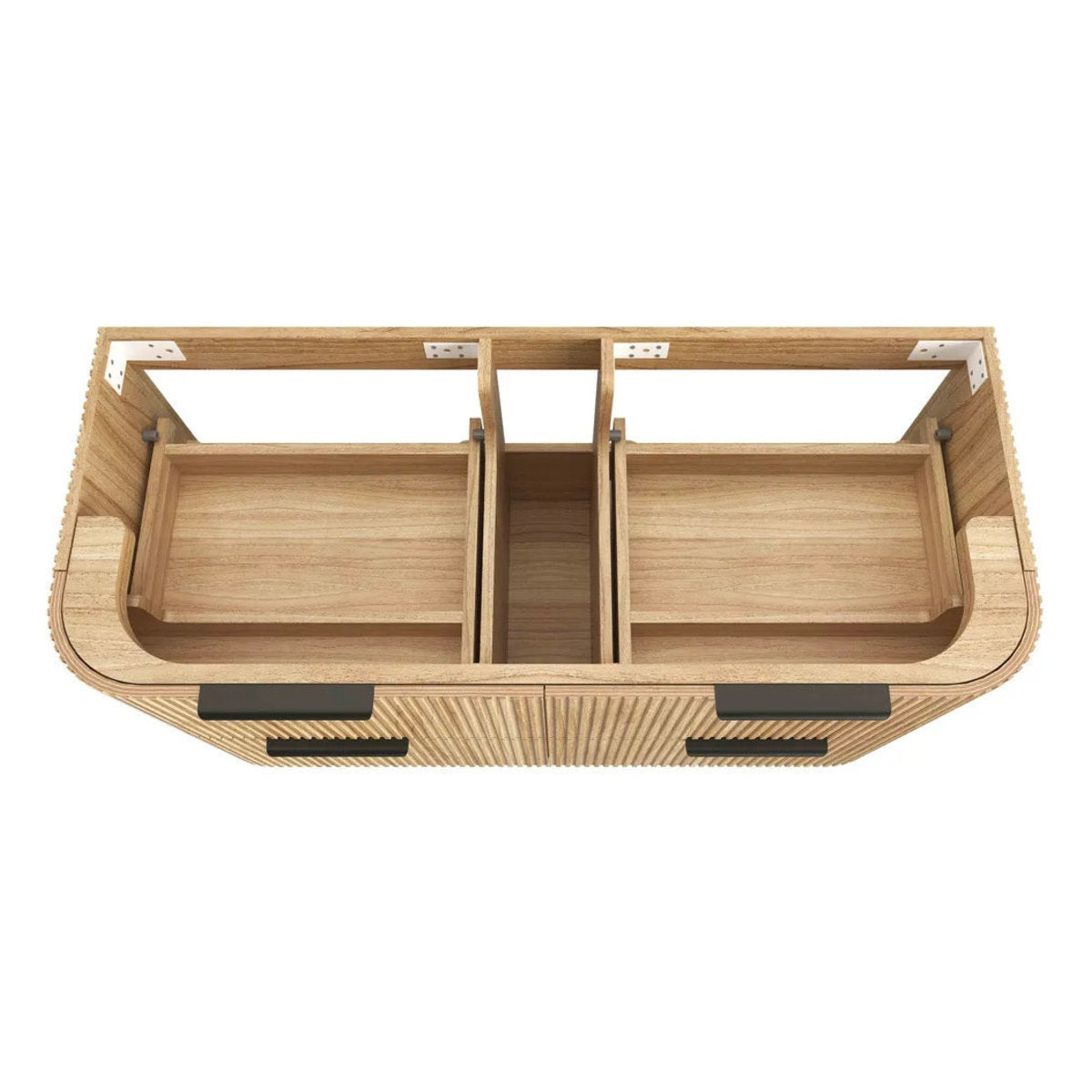 Otti Havana 1200mm Woodland Oak Fluted Wall Hung Fluted Curve Vanity