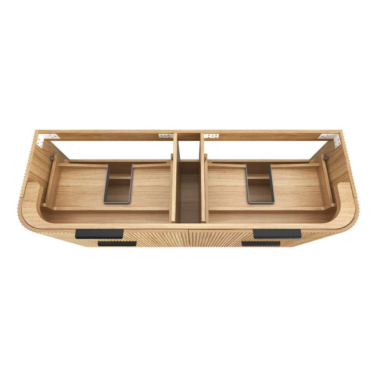 Otti Havana 1500mm Woodland Oak Fluted Wall Hung Fluted Curve Vanity