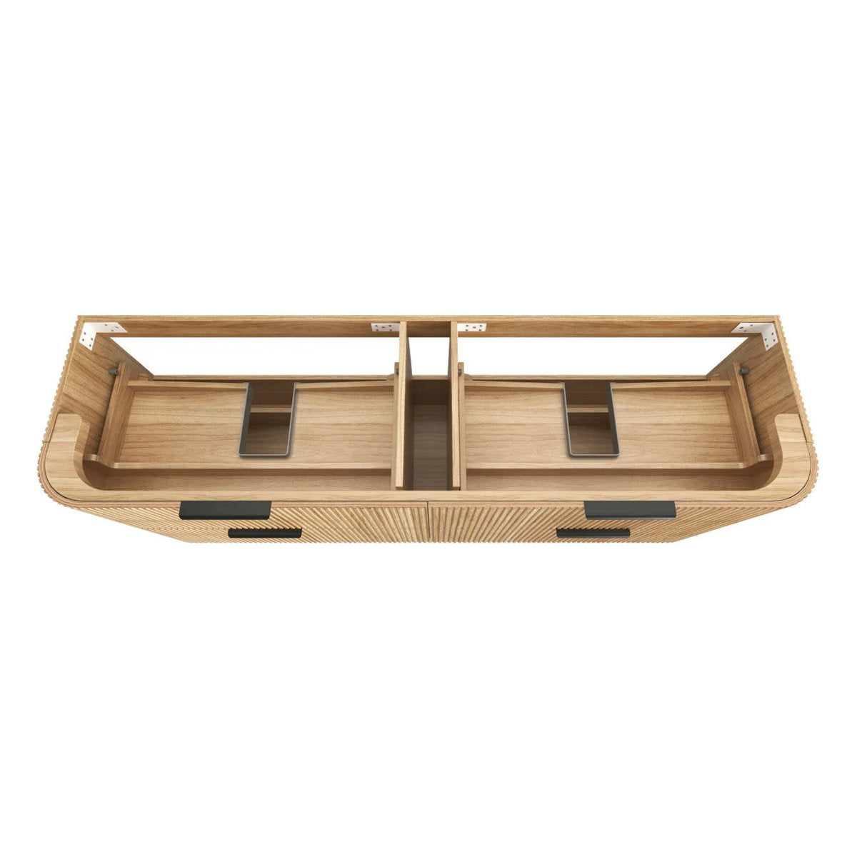Otti Havana 1800mm Woodland Oak Fluted Wall Hung Fluted Curve Vanity