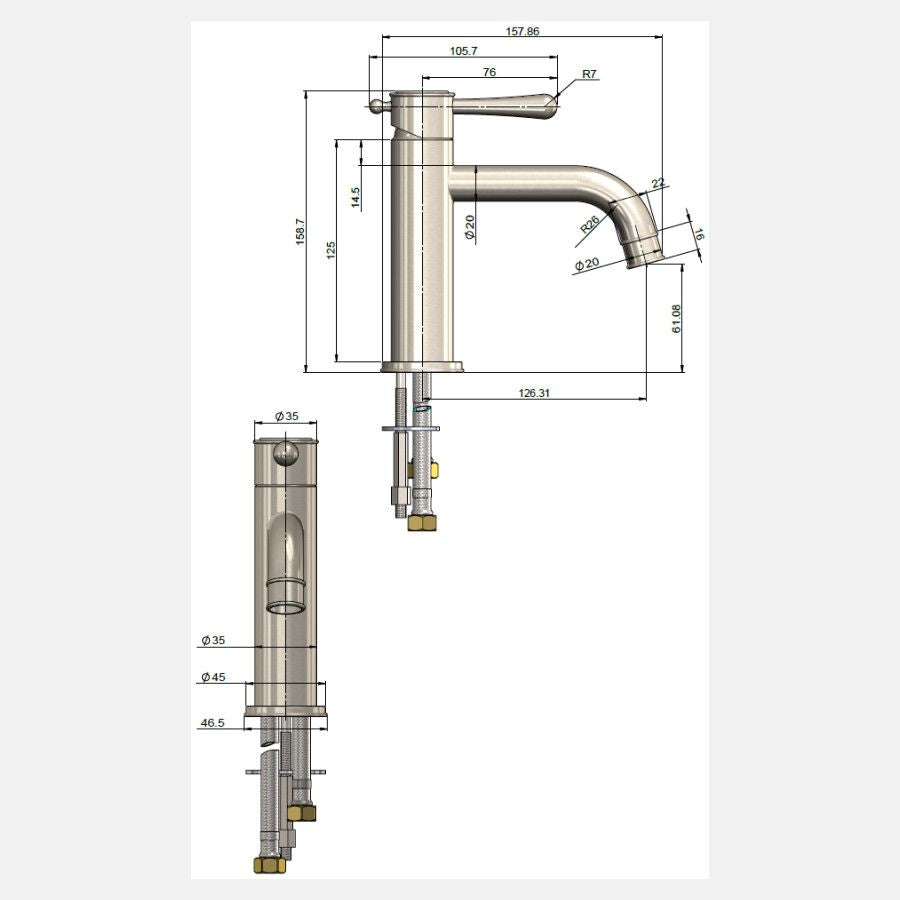 Harrington Short Basin Mixer