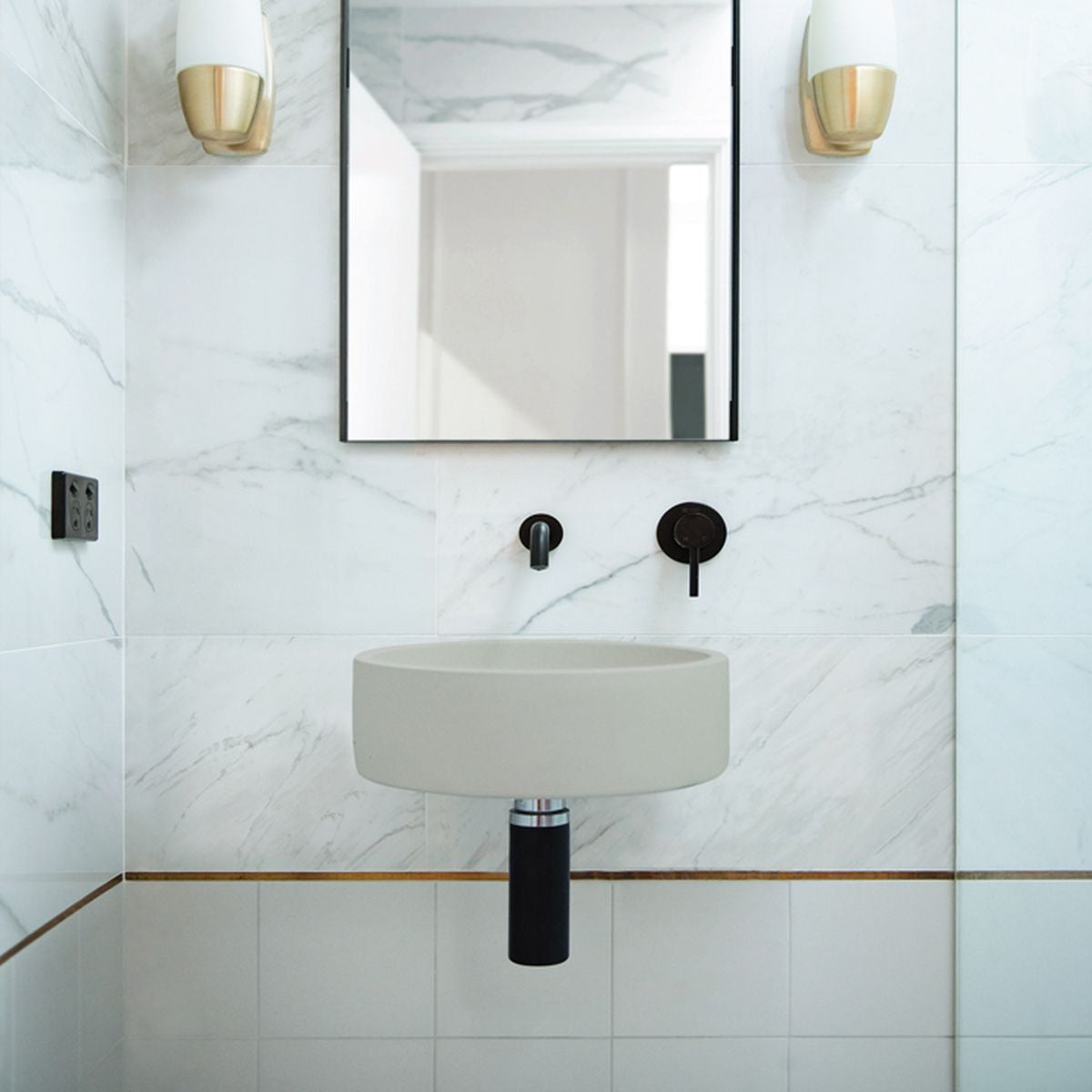 Nood Wall Mount Hoop Basin in Cloud
