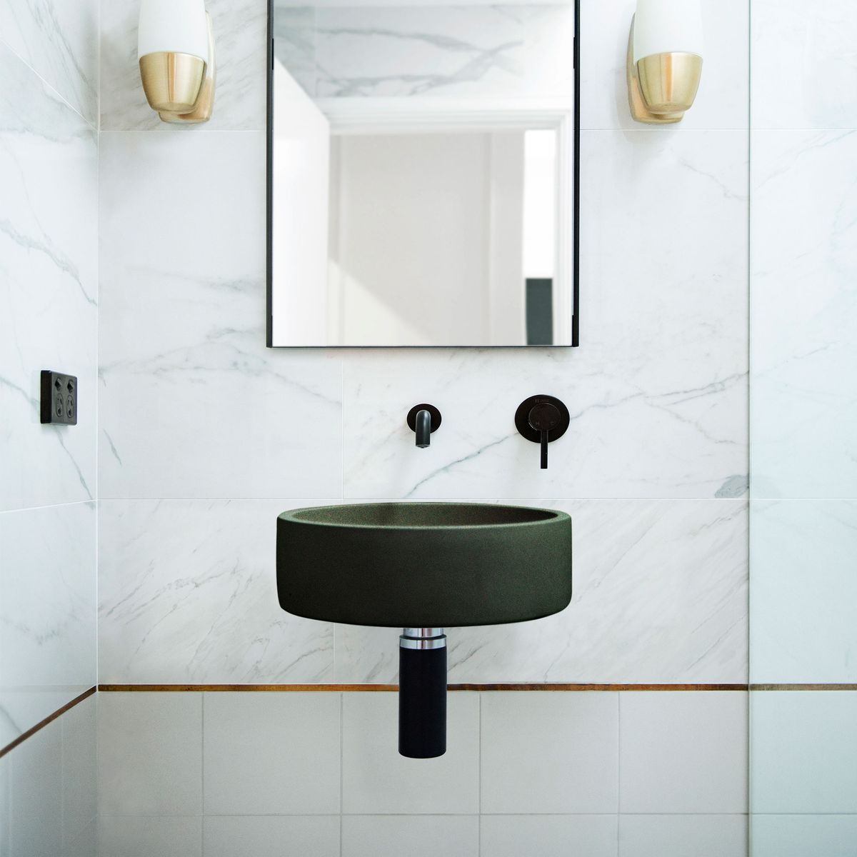 Nood Wall Mount Hoop Basin in Charcoal
