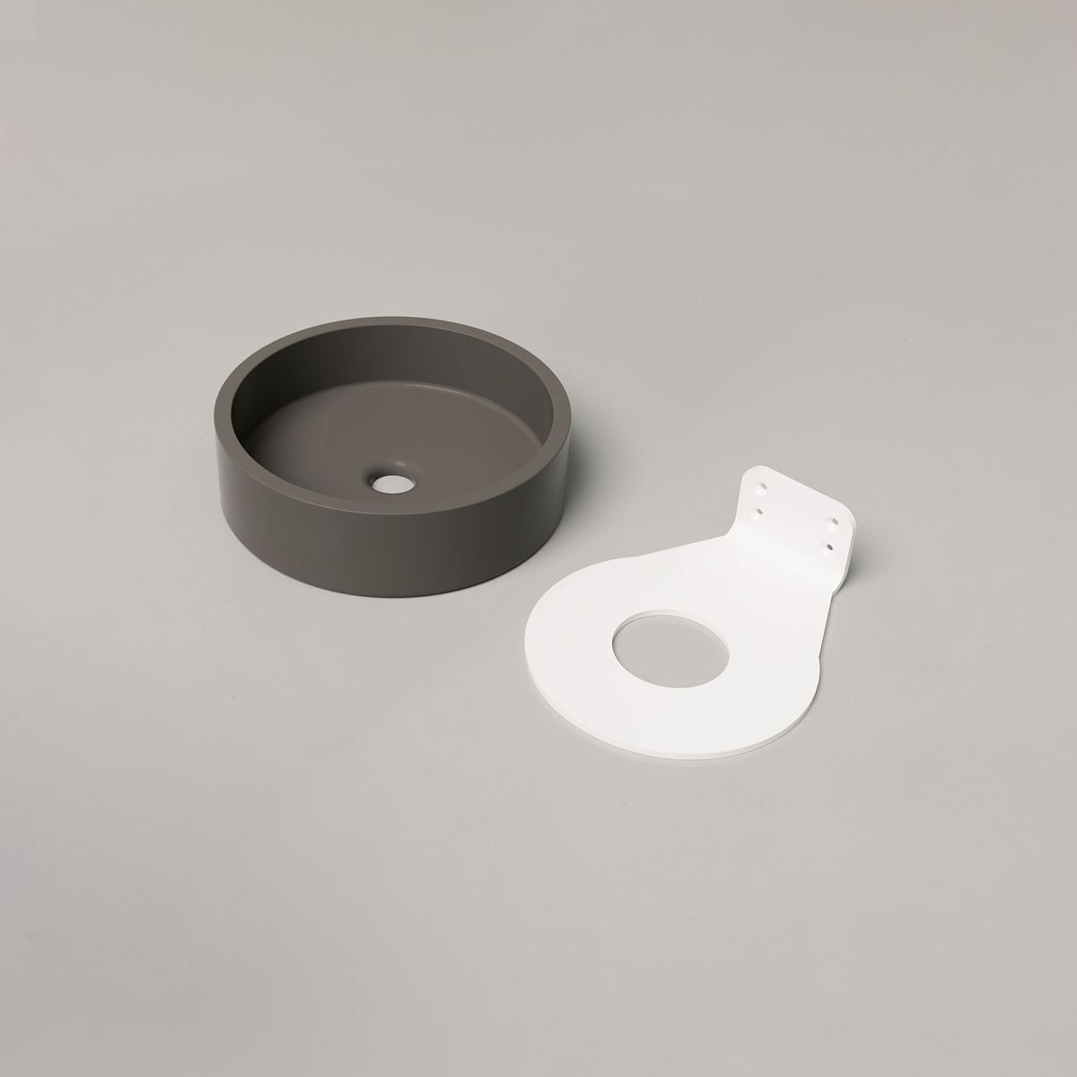 Nood Wall Mount Hoop Basin in Mid Tone Grey