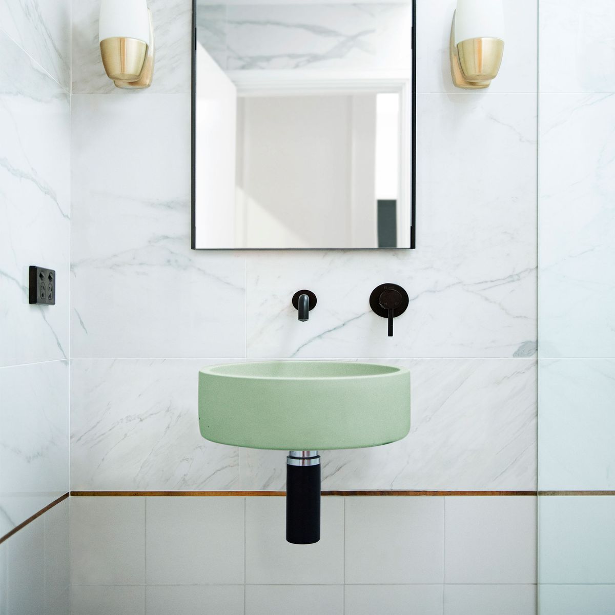 Nood Wall Mount Hoop Basin in Mint