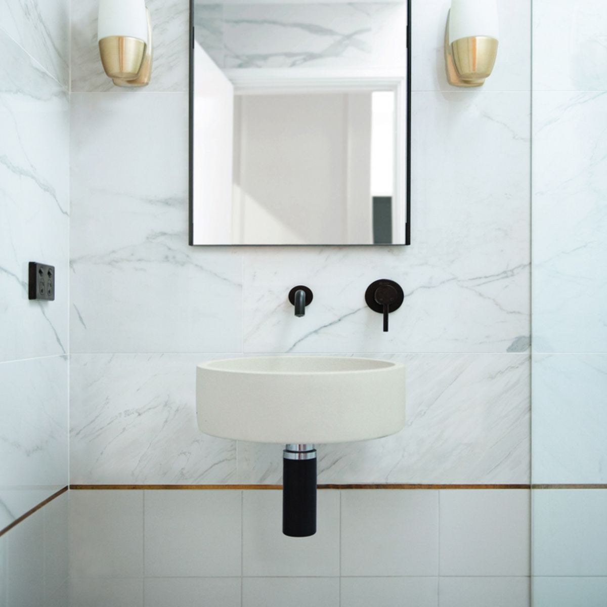 Nood Wall Mount Hoop Basin in Morning Mist