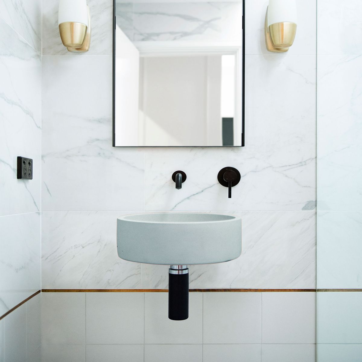 Nood Wall Mount Hoop Basin in Powder Blue