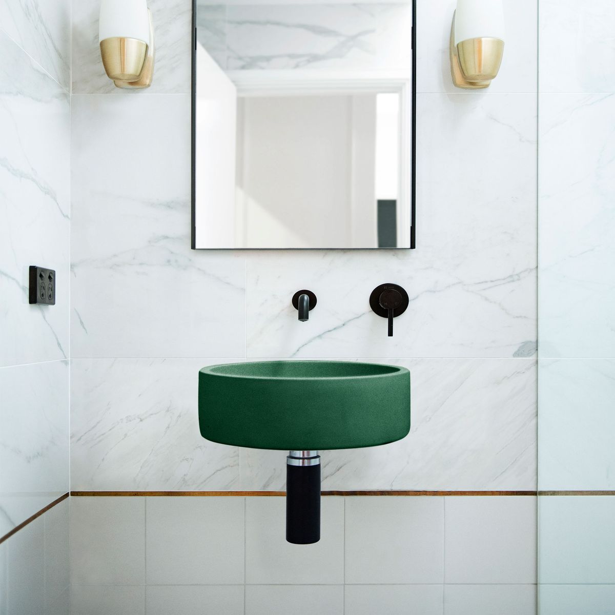 Nood Wall Mount Hoop Basin in Teal