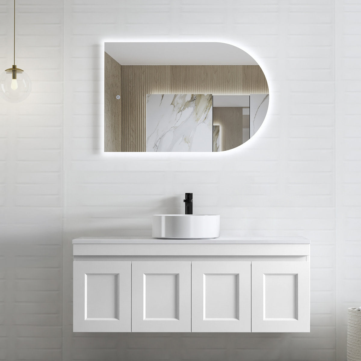 Otti Hampton Mark II Satin White Wall Hung Cabinet 1200mm
