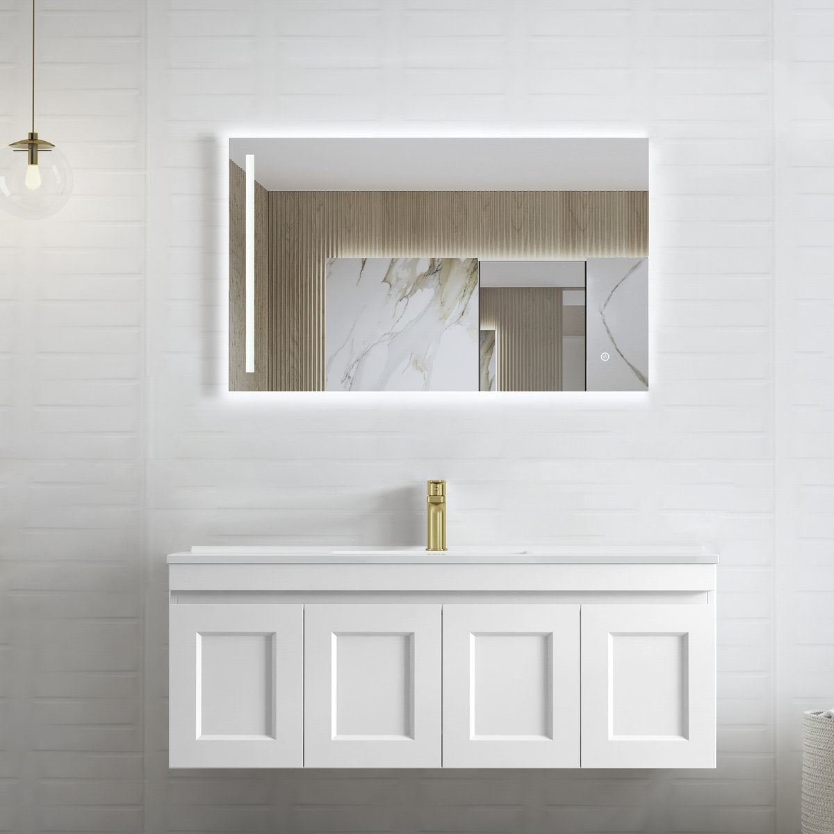 Otti Hampton Mark II Satin White Wall Hung Cabinet 1200mm