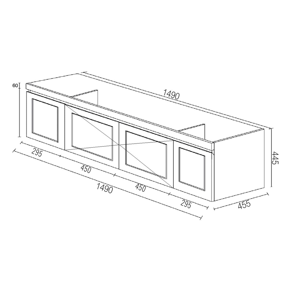 Otti Hampton Mark II Satin White Wall Hung Cabinet 1500mm