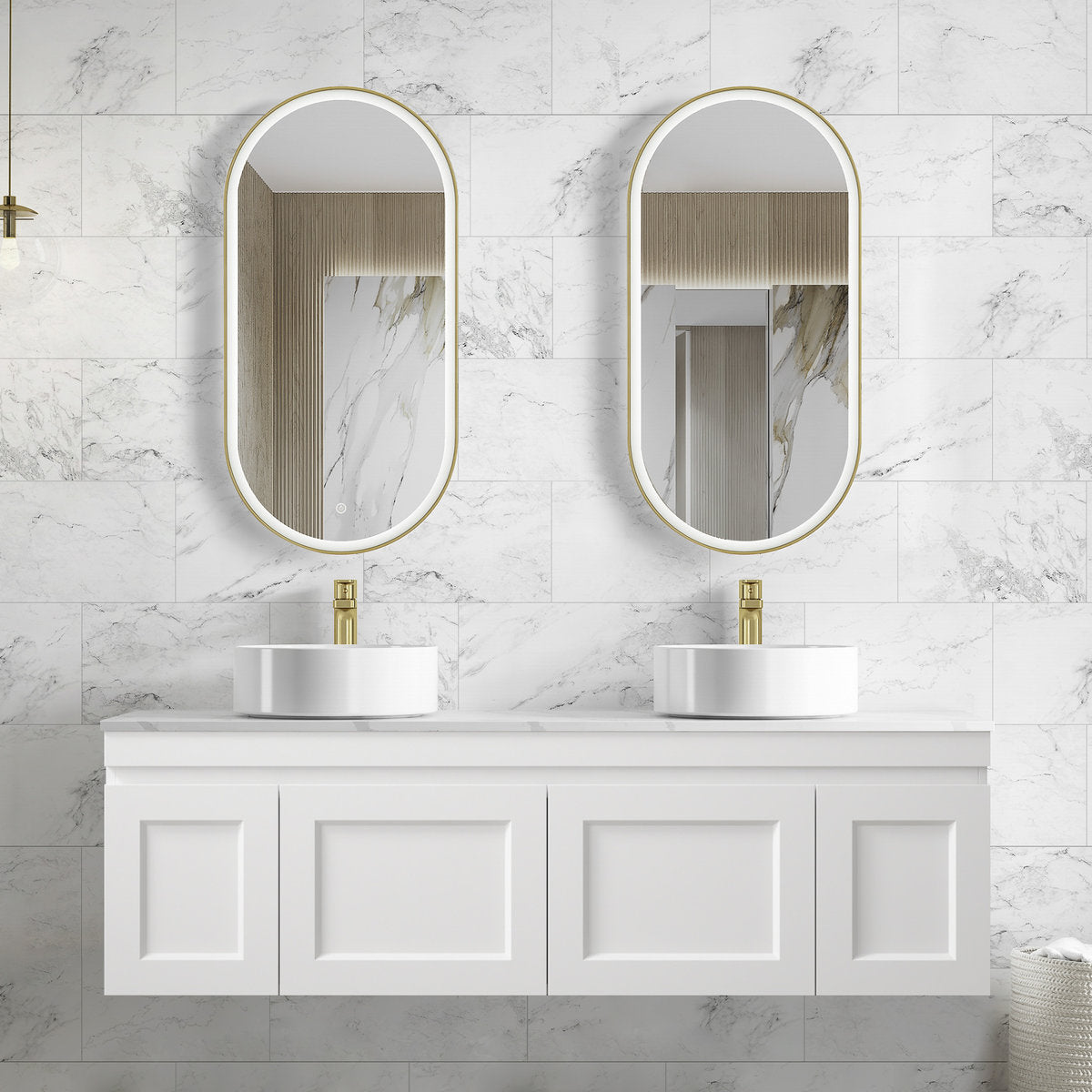Otti Hampton Mark II Satin White Wall Hung Cabinet 1500mm