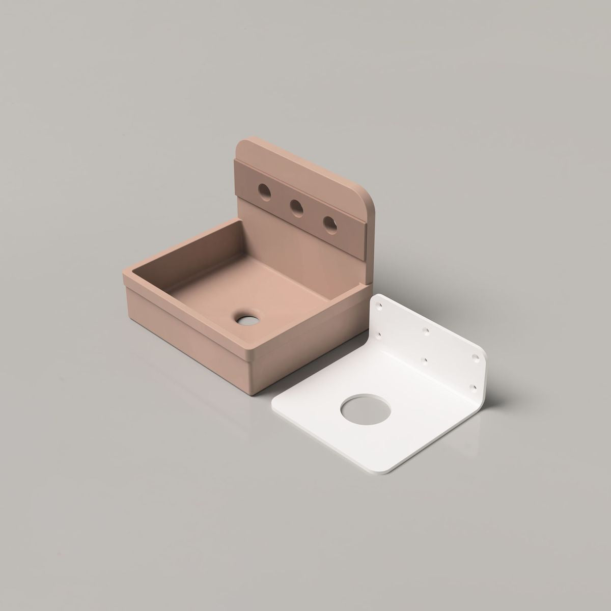 Nood Wall Mount Herbert Basin in Two Tone in Blush Pink
