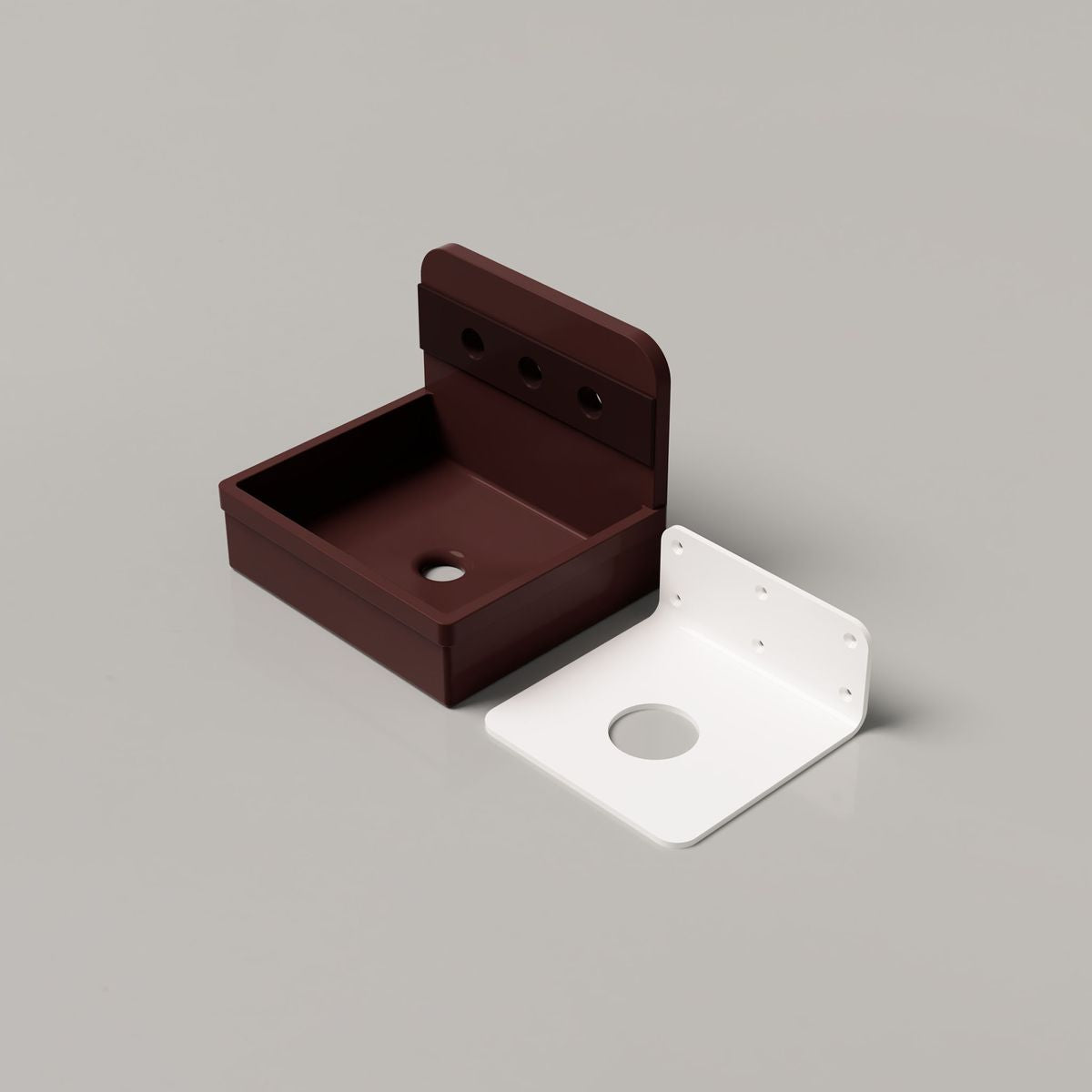 Nood Wall Mount Herbert Basin in Two Tone in Clay