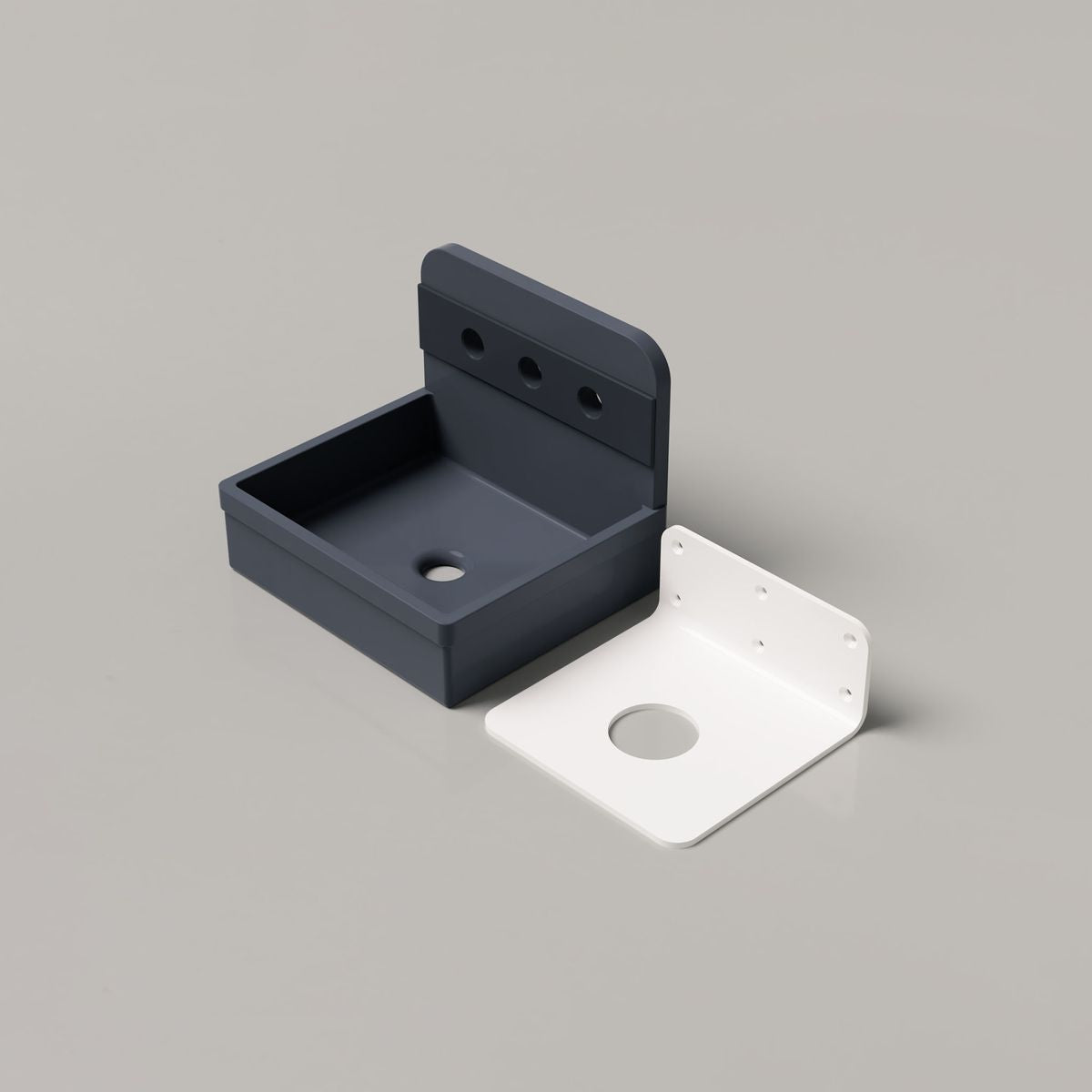 Nood Wall Mount Herbert Basin in Two Tone in Copan Blue