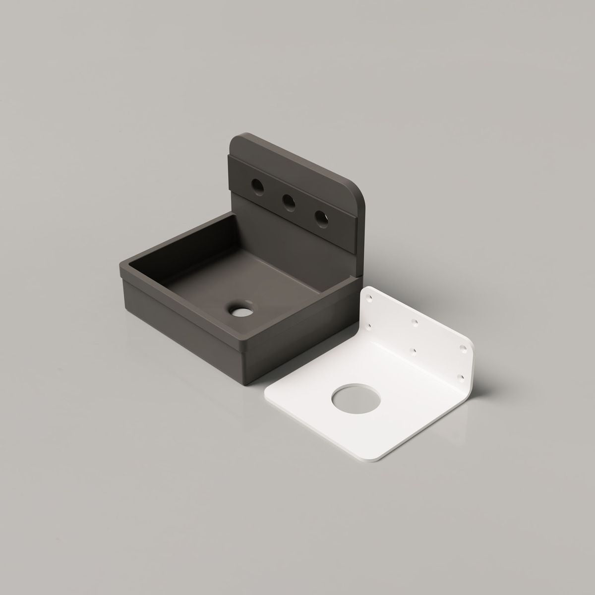 Nood Wall Mount Herbert Basin in Two Tone in Mid Tone Grey