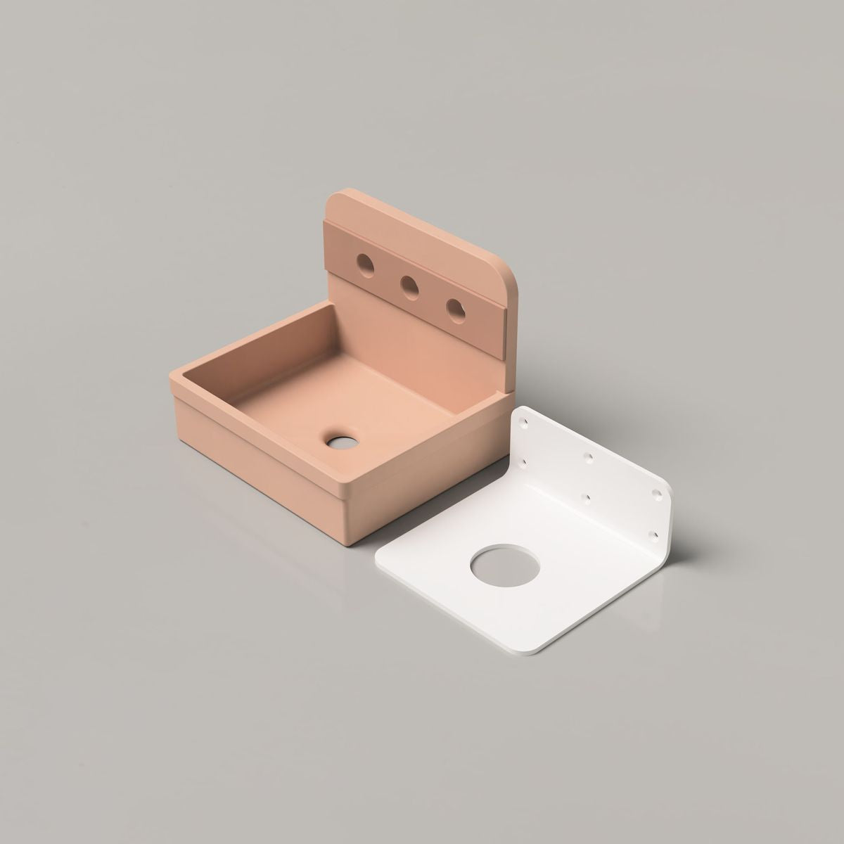 Nood Wall Mount Herbert Basin in Two Tone in Pastel Peach