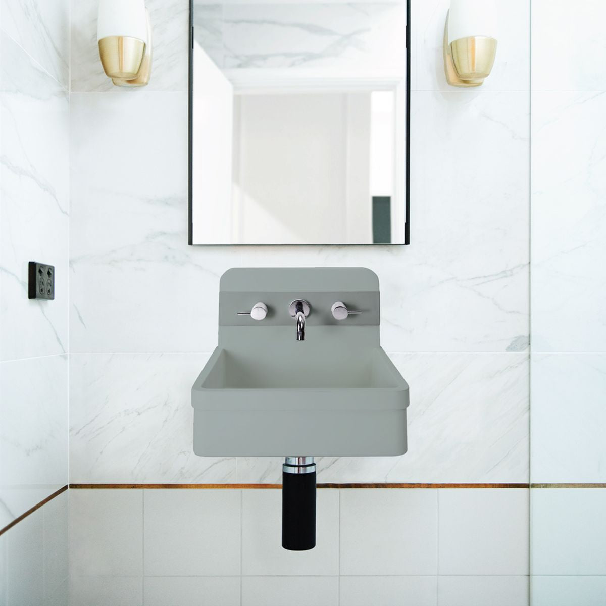Nood Wall Mount Herbert Basin in Two Tone in Rowboat