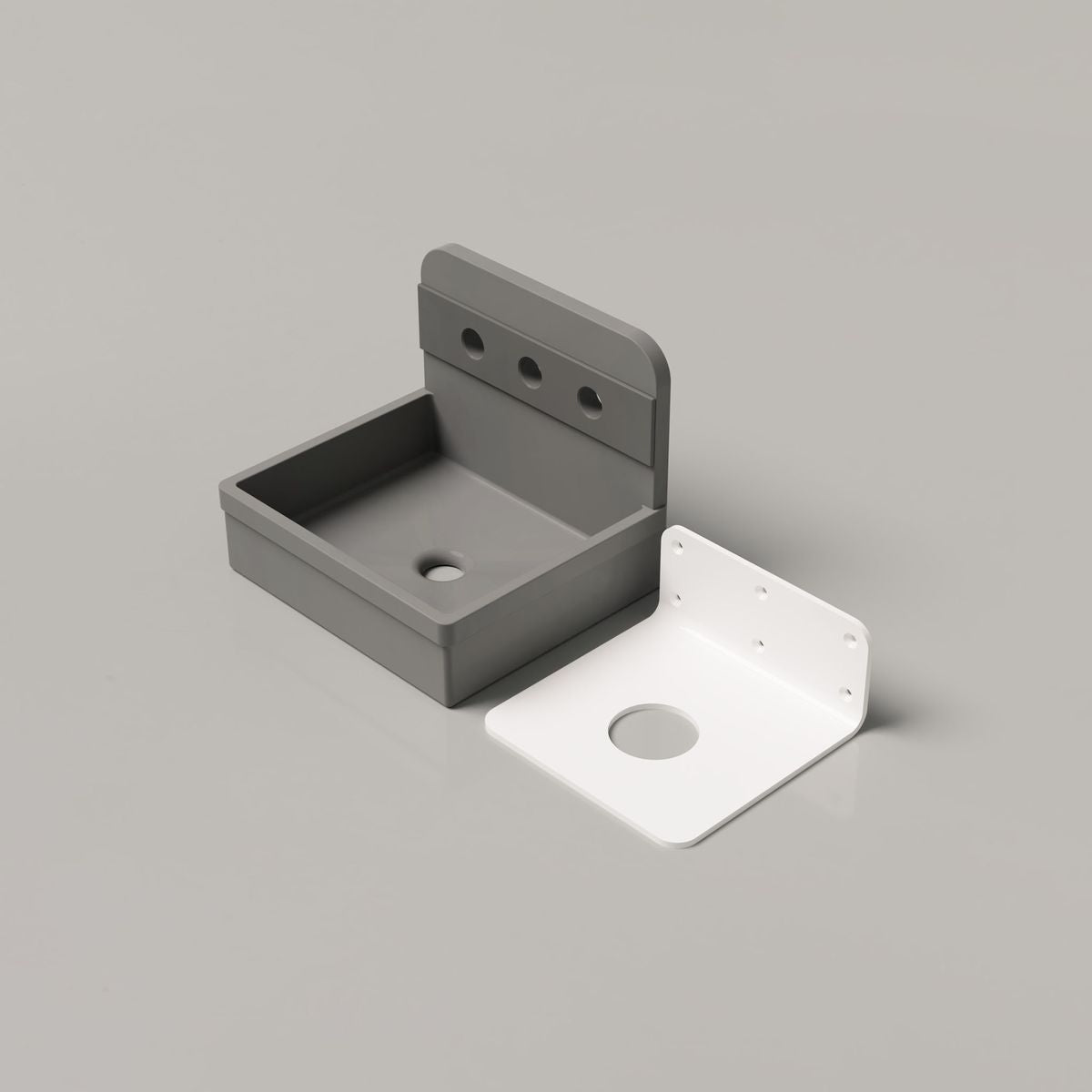 Nood Wall Mount Herbert Basin in Two Tone in Sky Grey