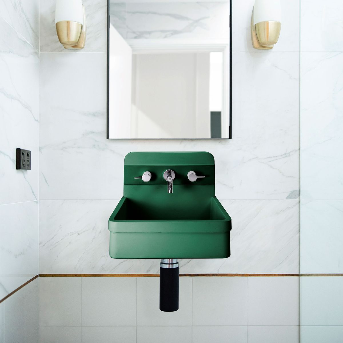 Nood Wall Mount Herbert Basin in Two Tone in Teal