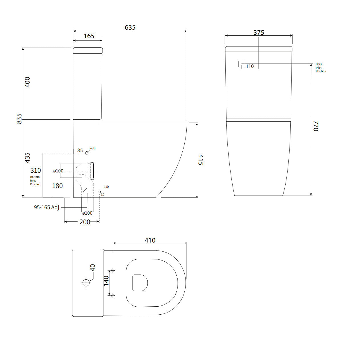 Hyde Rimless Suite - Back Inlet