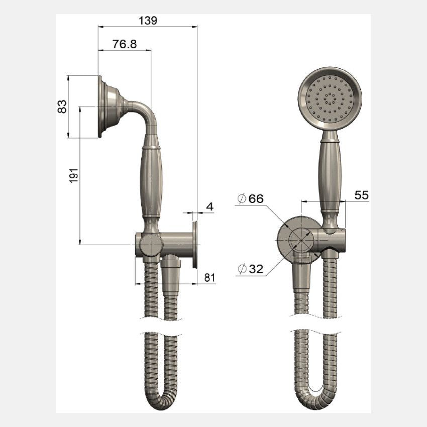 Harrington Hand Shower on Swivel Bracket