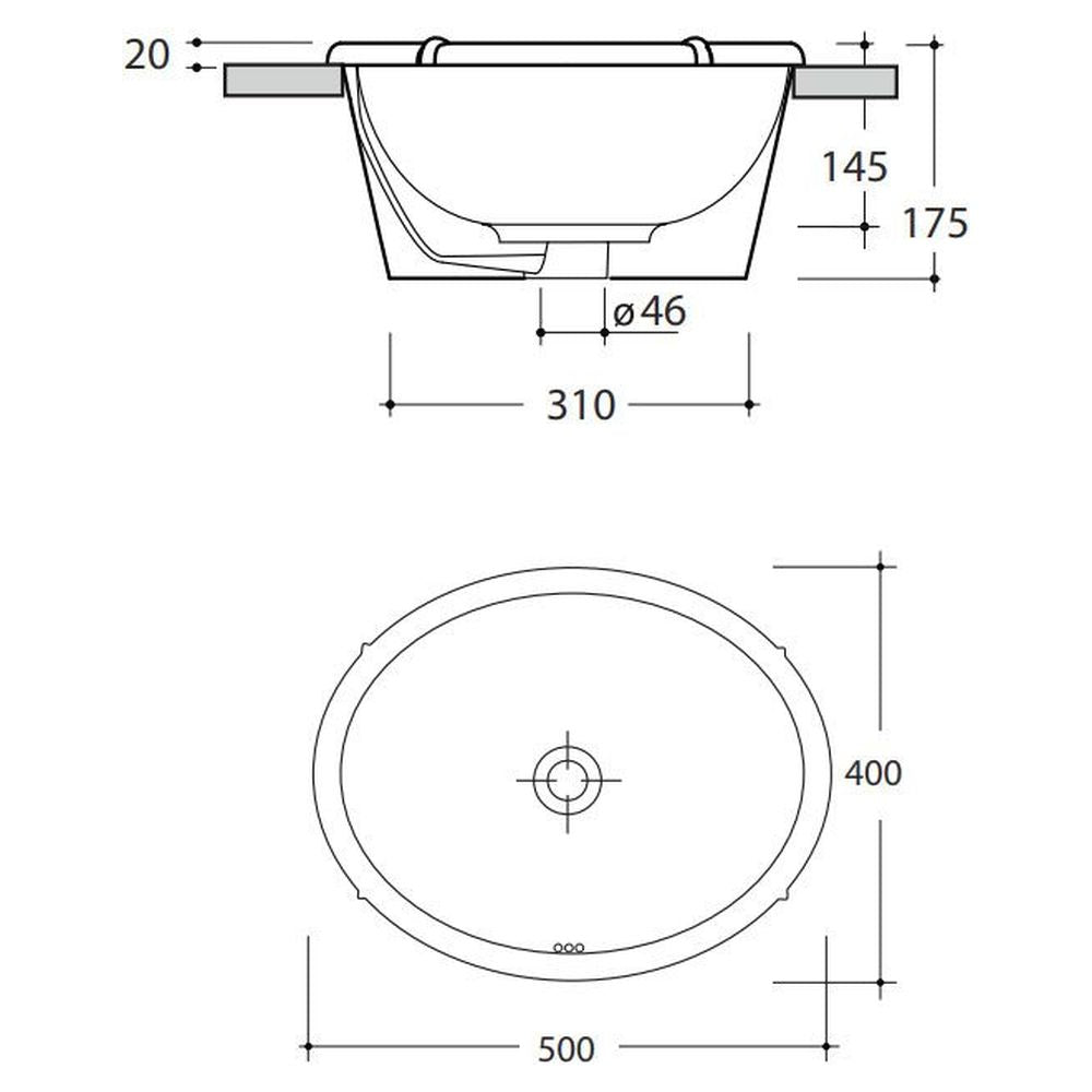 Studio Bagno Impero 50 Inset Basin