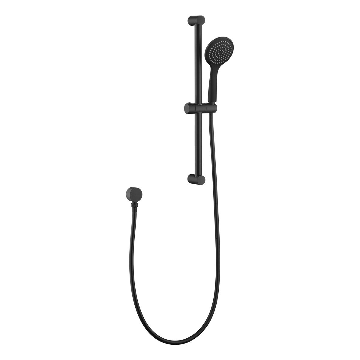 Otti Pavia Black Shower Rail with Round Handheld Shower Piece