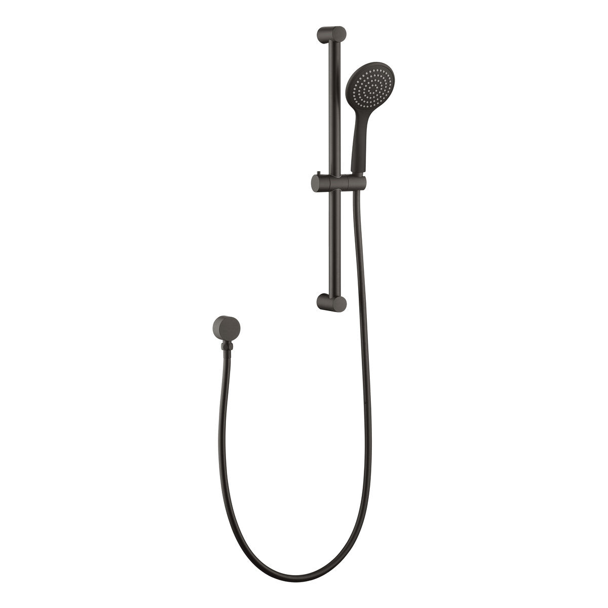 Otti Pavia Gun Metal Shower Rail with Round Handheld Shower Piece