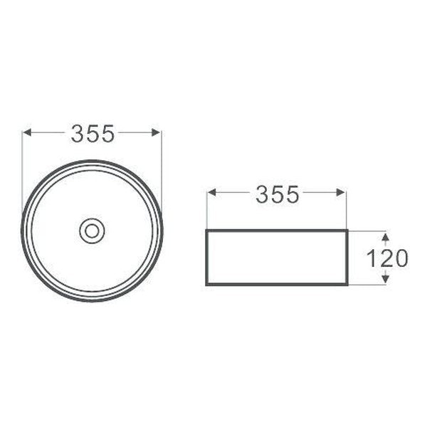 Otti Golf Ball 355x355x120 White Basin