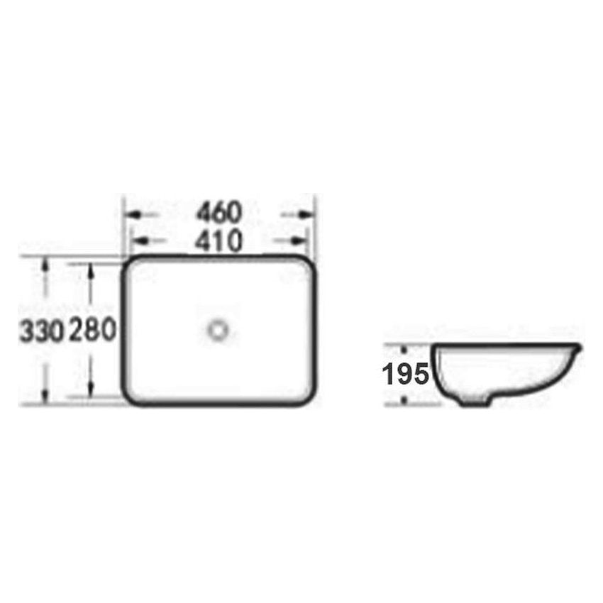 Otti Undermount Square 460x330x175 Basin