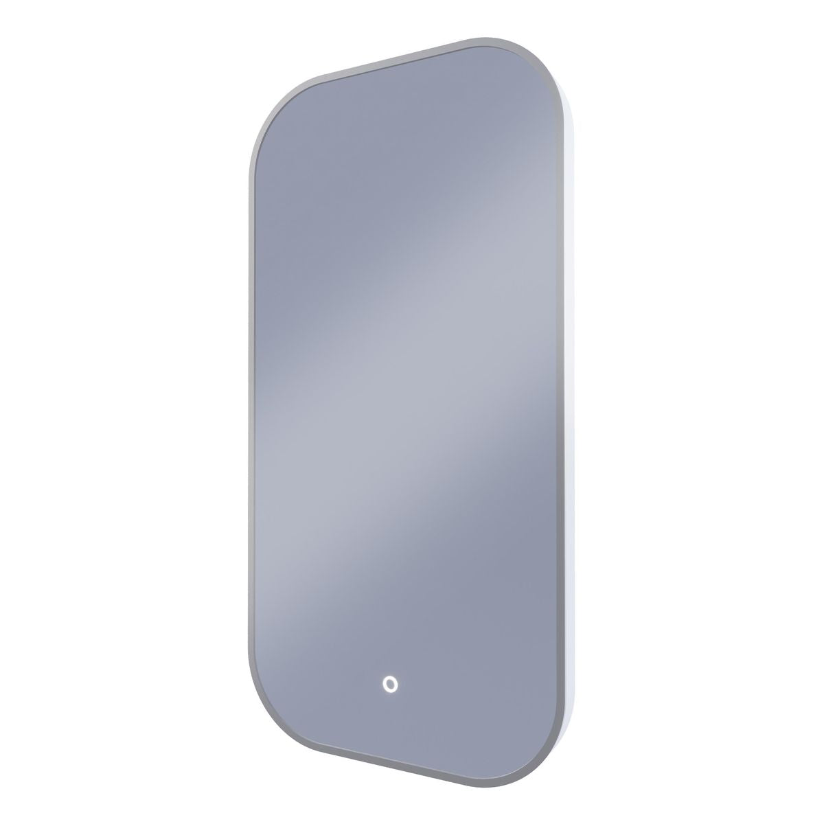 I-Series 450x900 LED Rectangle Mirror With Rounded Corners - Aluminium Brits Nickel