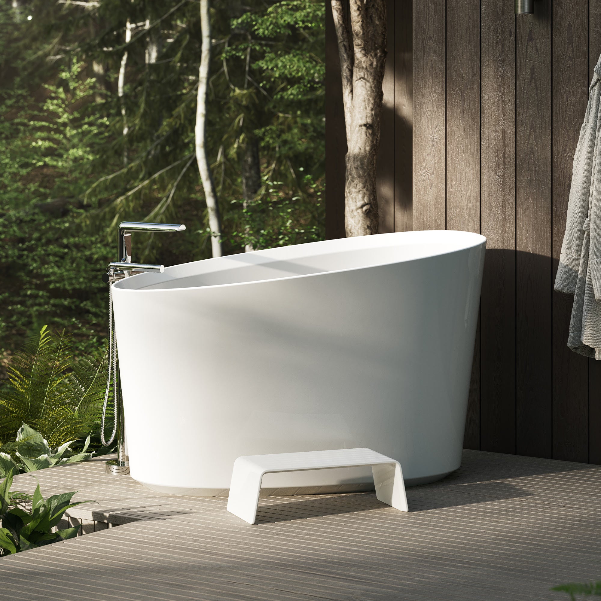Victoria + Albert Kerid Bath Step - Quarrycast Matte White
