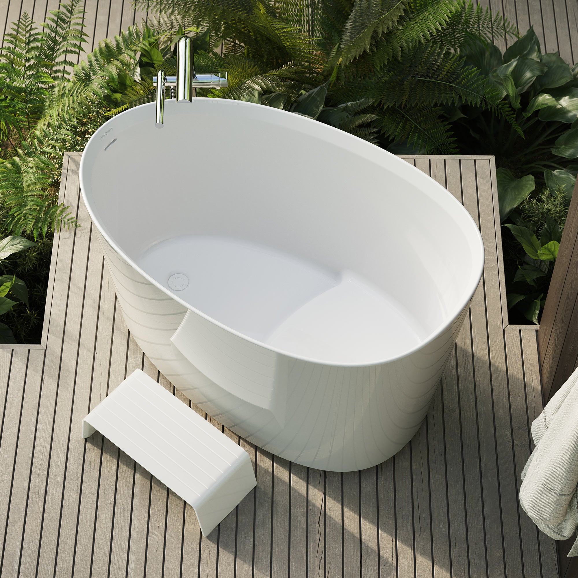 Victoria + Albert Kerid Bath Step - Quarrycast Gloss White