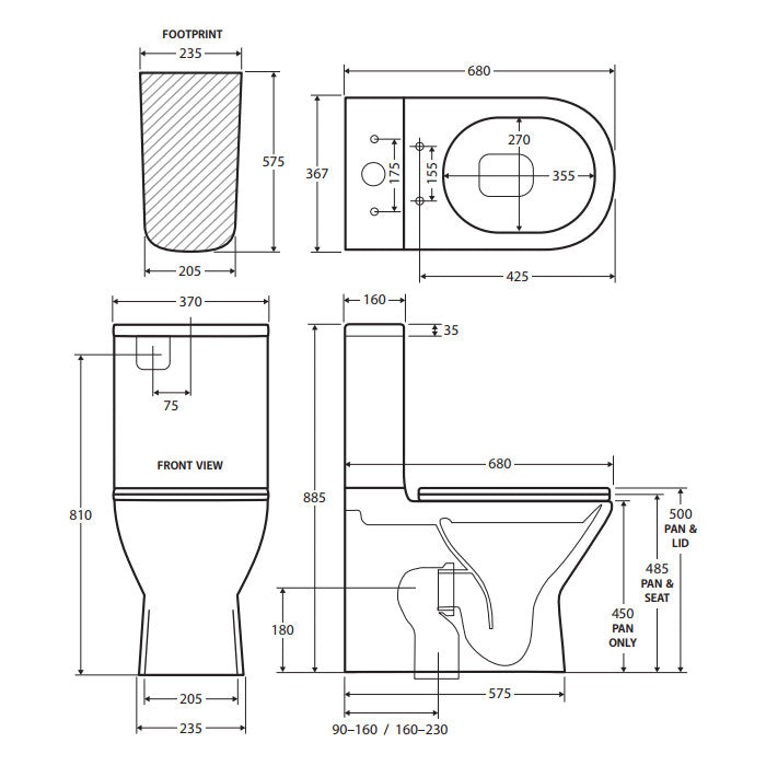 Fienza Delta Back-to-Wall Toilet Suite