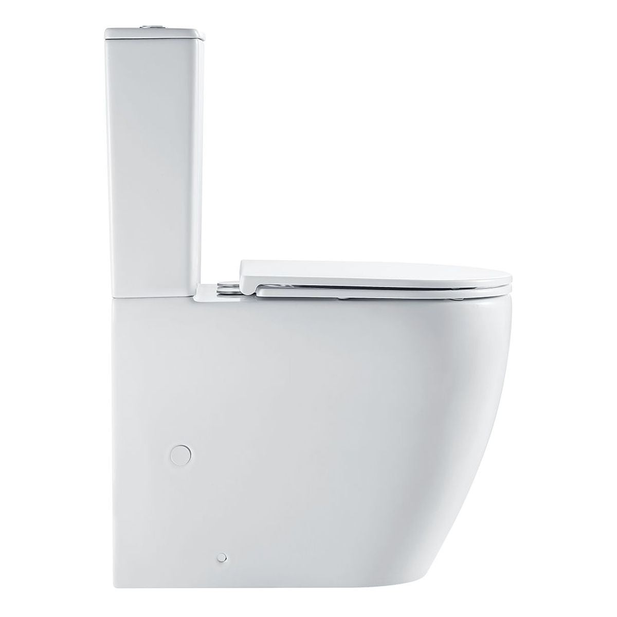 Alix Slim Cistern Back-to-Wall Toilet Suite, Gloss White with Slim Seat