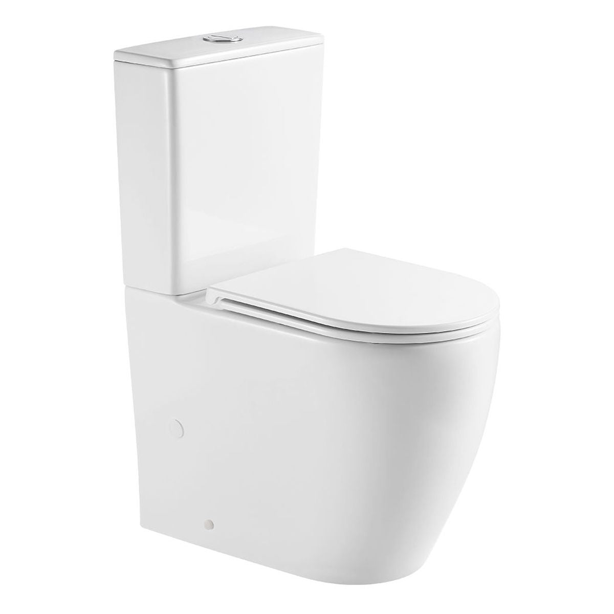 Alix Slim Cistern Back-to-Wall Toilet Suite, Gloss White with Slim Seat